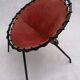 Vintage leather balloon chair, 1960s