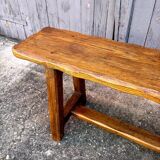 Brutalist bench in dark wood