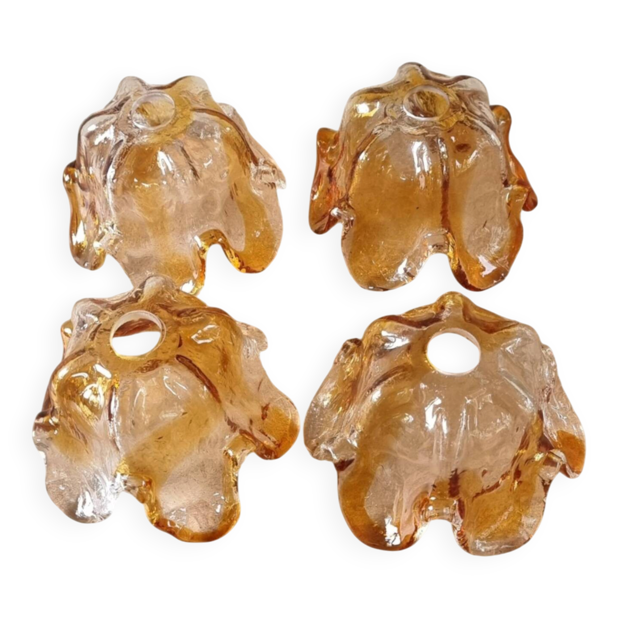 Set of 4 Murano glass tulips