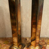 Pair of Silver-Plated Candle Holders H 29 cm - Modernist