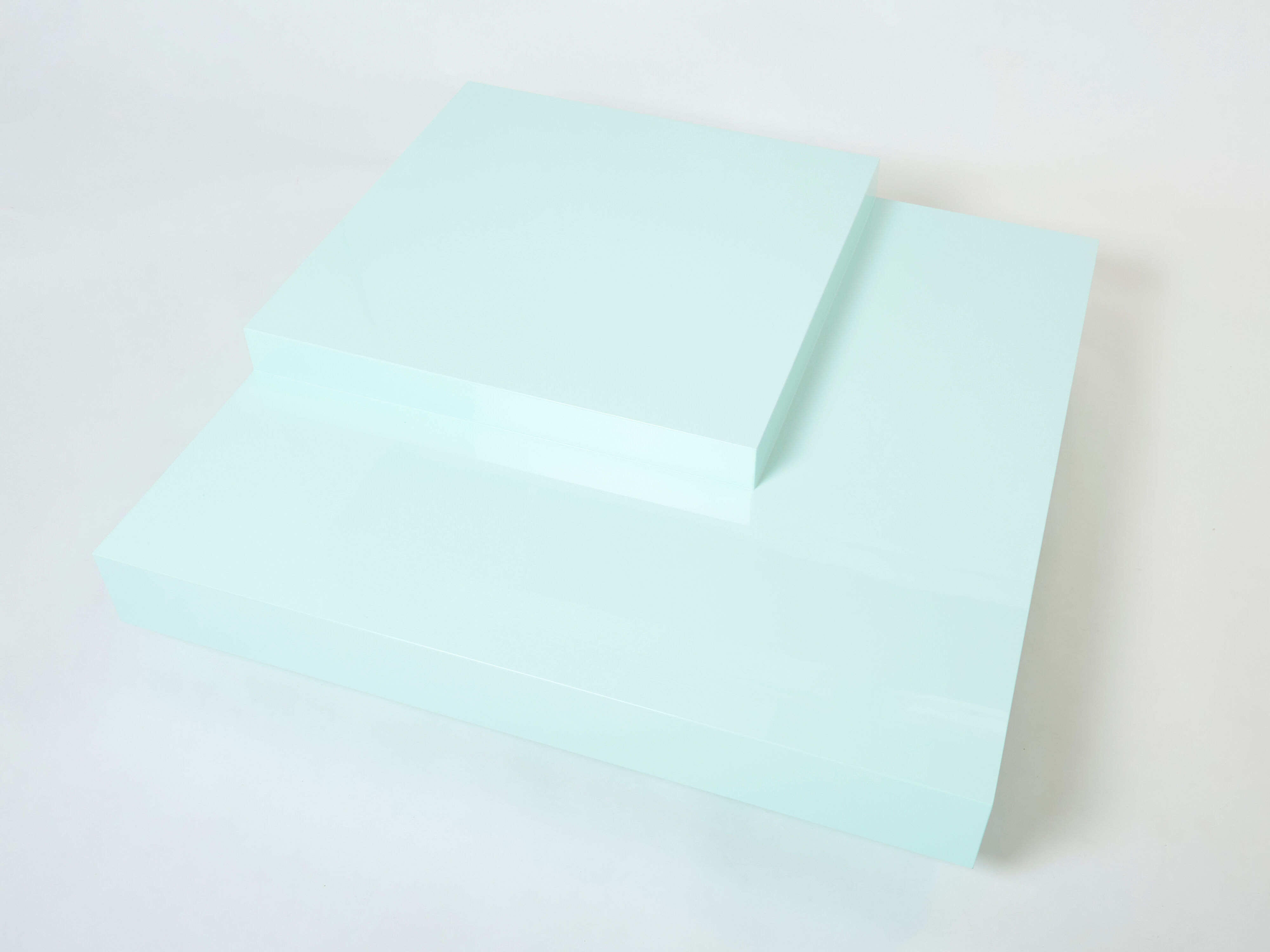 Coffee table square lacquered mint green 1970