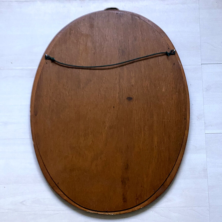 Art Deco beveled oval mirror