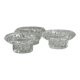 Set of 3 thick glass candle holders