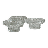 Lot de 3 bougeoirs en verre épais