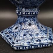 Antique 19th century Delft pair of hexagonal vases - Petrus Regout Maestricht