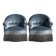 Pair of vintage blue velvet tub chairs