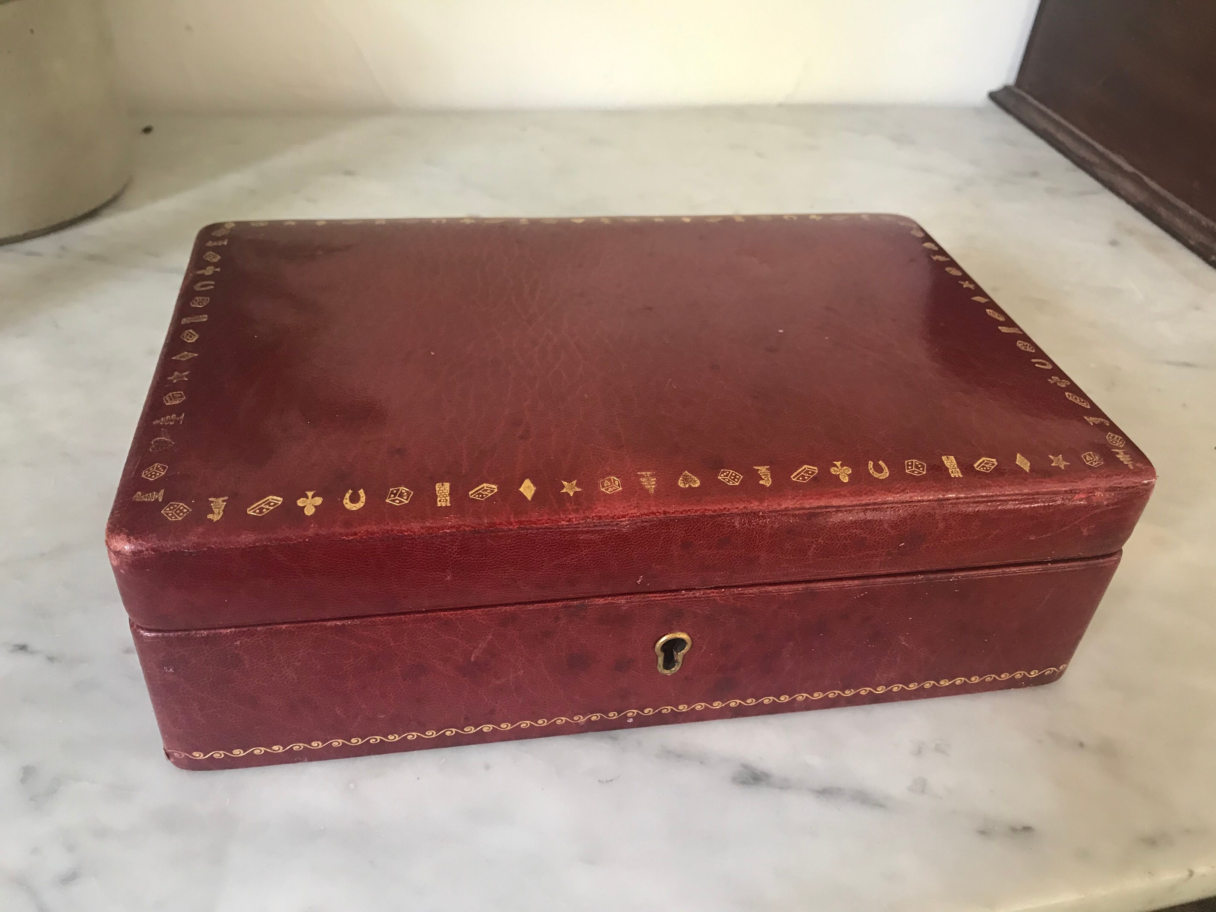 Vintage leather game box