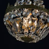 Hot air balloon chandeliers with glass tassels.