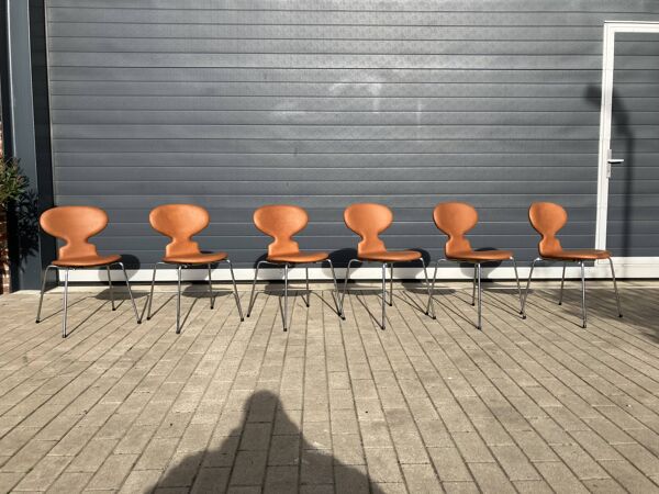 Fritz hansen ant (mier) chairs in cognac leder nieuw!!