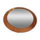 Teak circular bevelled wall mirror, Denmark 1960s