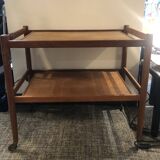 Scandinavian teak rolling trolley