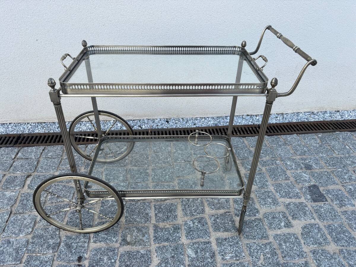 Jansen Silver-finish Rolling Serving Cart
