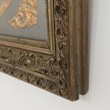 Tableau ancien en bois et stuc style louis Philippe 1900