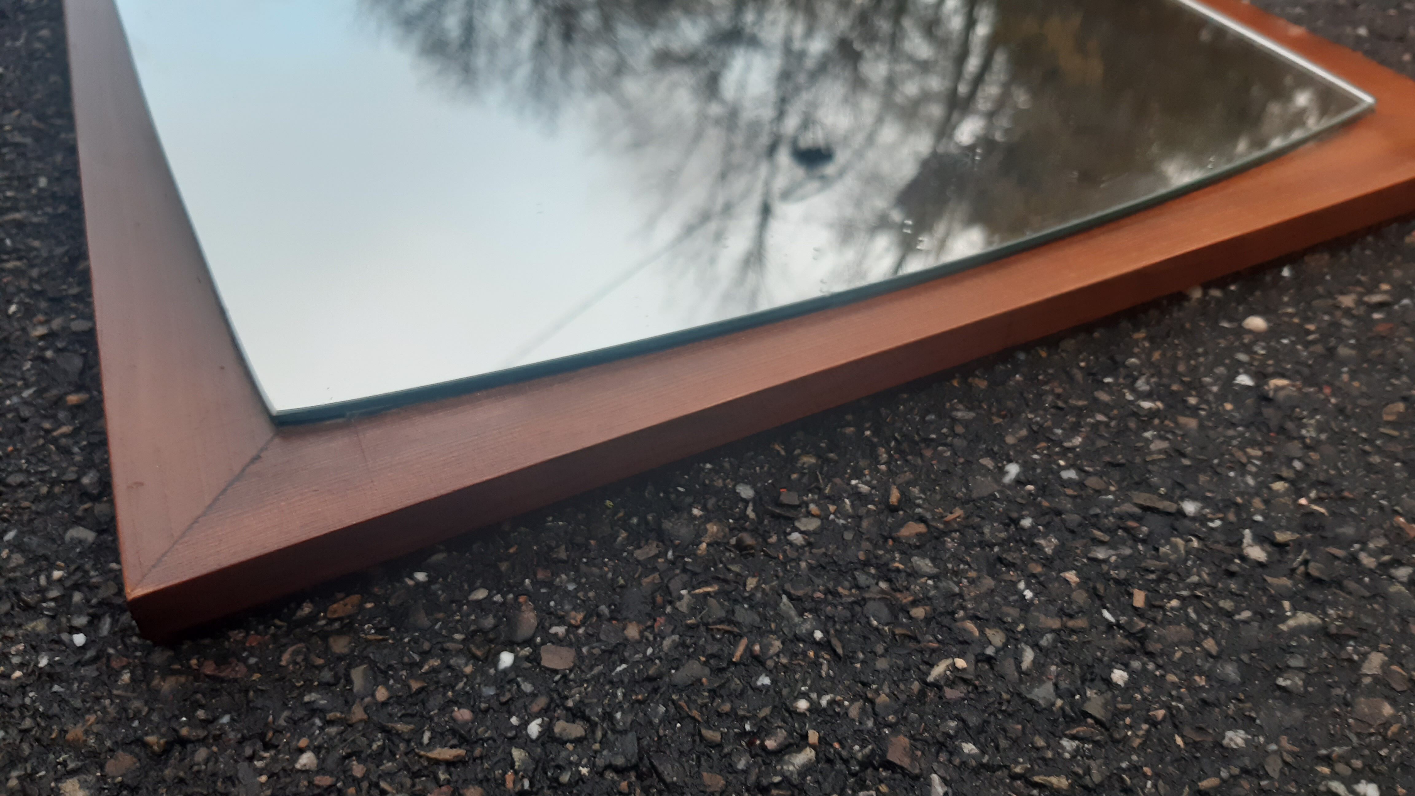 Scandinavian mirror 70s, 77x37 cm