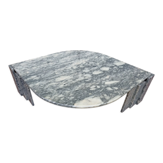 Coffee table all marble in the shape of an eye Roche Bobois 70s