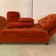 Art Deco velvet bench removable side XX century