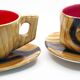 Lot de 2 tasses XL imitation bois Grandjean Jourdan Vallauris