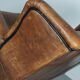 Fauteuil hollandais vintage en cuir cognac