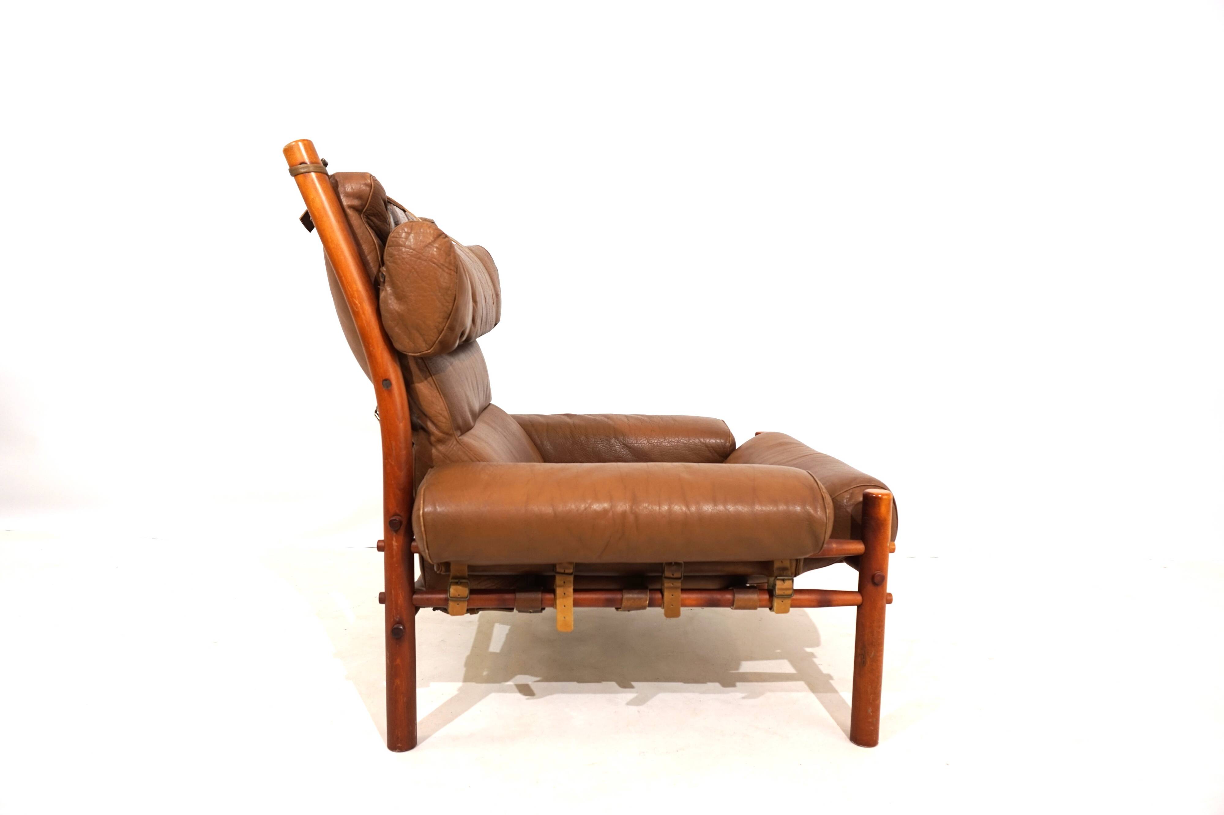 Arne Norell Inca chair with ottoman for Norell AB