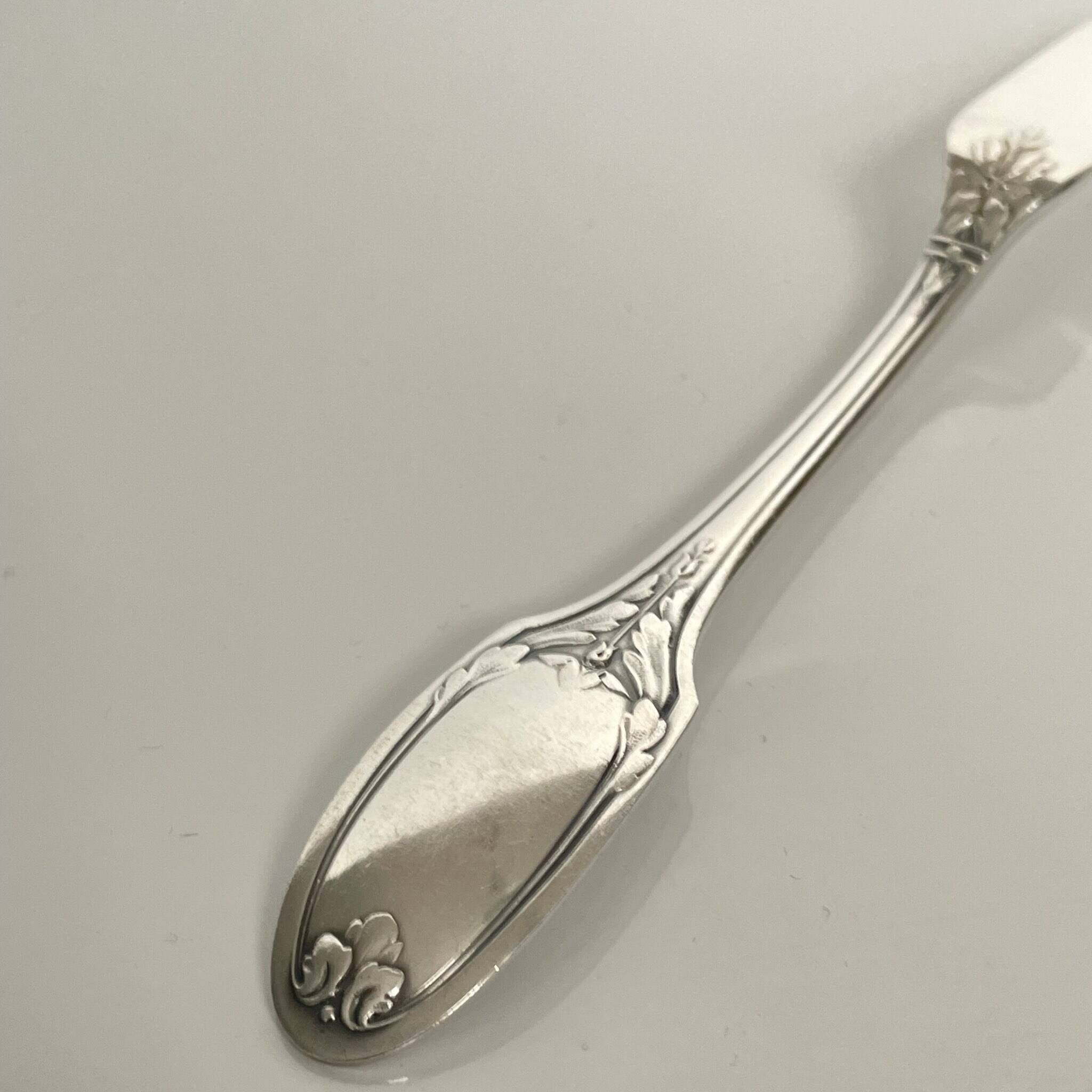 6 Marie-Antoinette Fish Knives - Christofle, Silver-Plated Metal