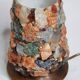 Vintage HA Ludwig lamp in semi-precious stones and wood West Germany
