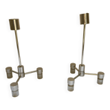 Pair of chrome pendant lights from the 70s.