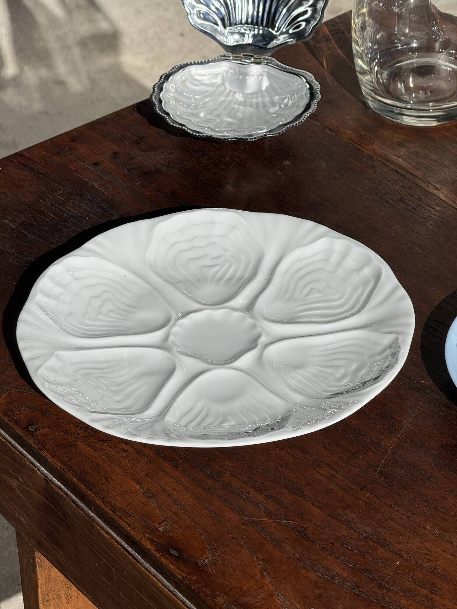 Set of 4 oyster plates Limoges France D25