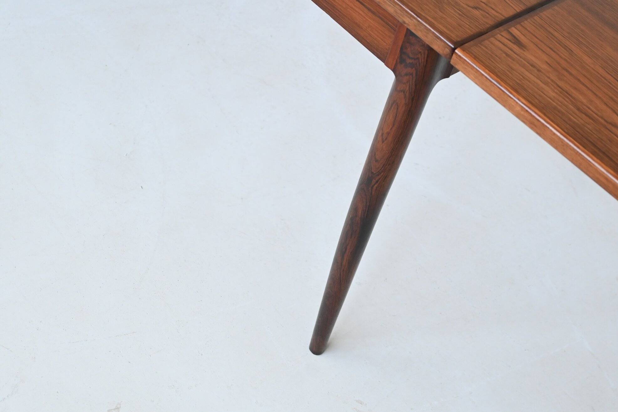 Niels Otto Moller large extendable dining table in rosewood Denmark 1960