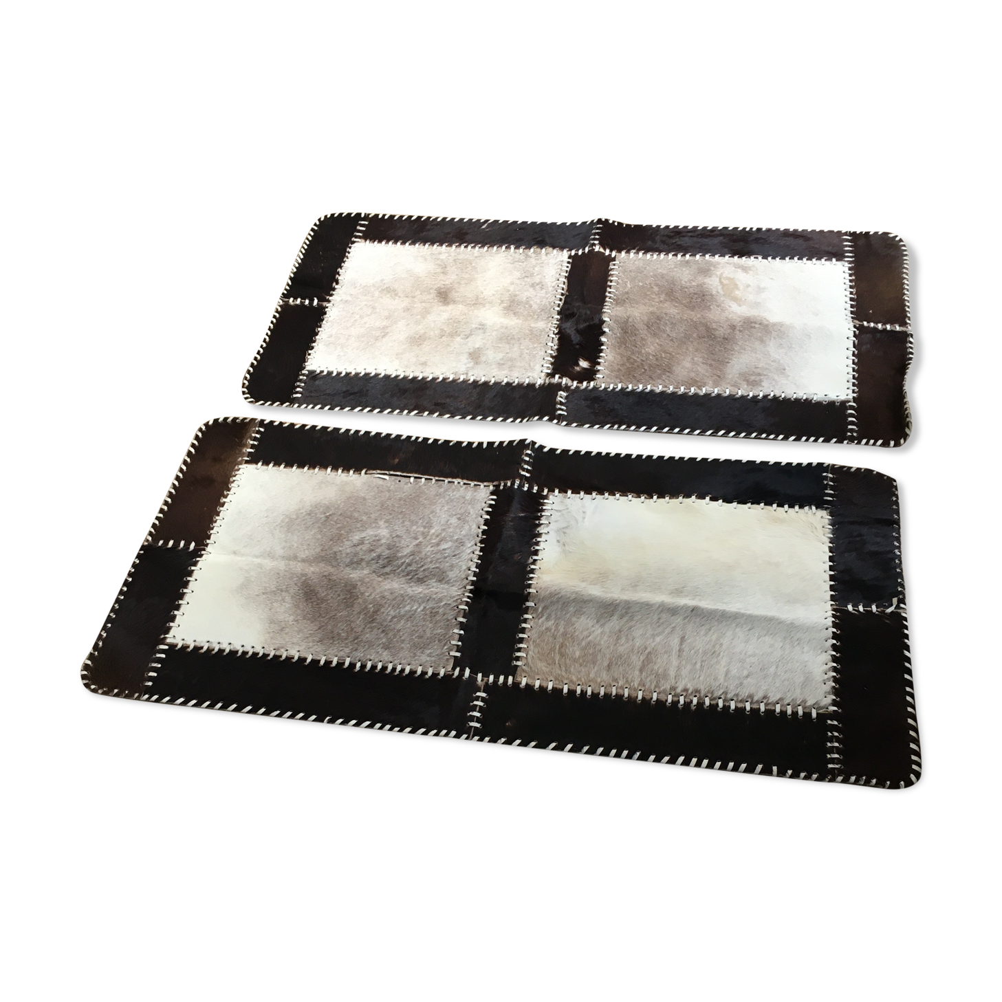 Lot of 2 carpets cow skins 120x60cm
