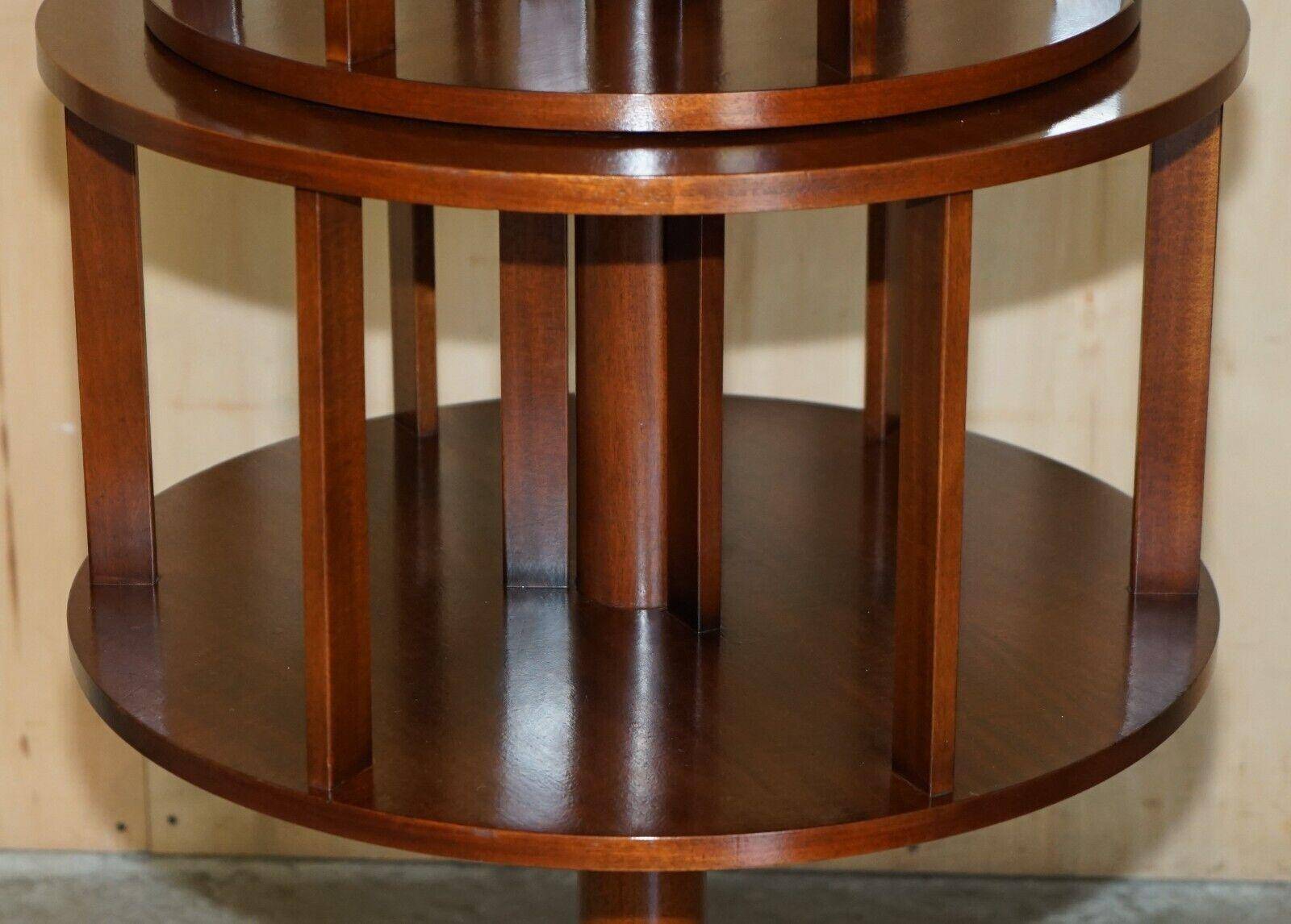 Regency-style rotating library in hardwood, 148 cm