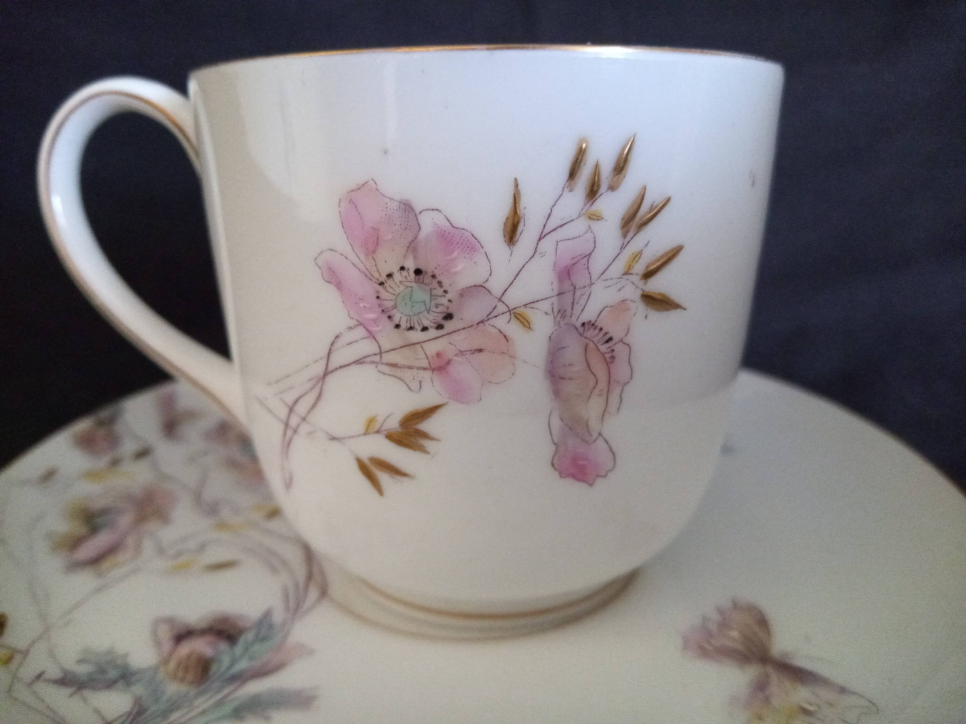 Art Nouveau coffee service for 8 people in Paris porcelain