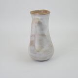Signed white beige ceramic pitcher