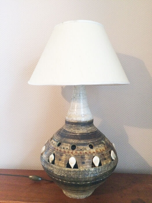 Ceramic lamp "georges pelletier" 1970