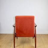 Armchair 'Lis', 1970s design by Henryk Lis orange-brick-terracotta - 2 pieces available