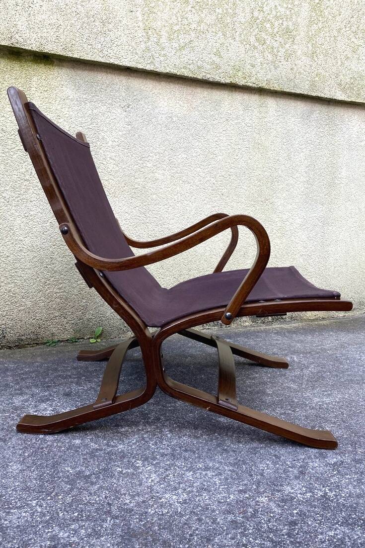 Siesta designer armchair, Scandinavian, leather, 1960s, 70s