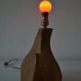 Modernist brutalist lamp free form years 60 olive wood