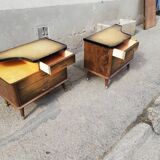 Pair of vintage bedside compass feet