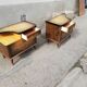 Paire de chevets vintage pieds compas