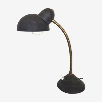 Vintage brass and grainy black shade  lamp