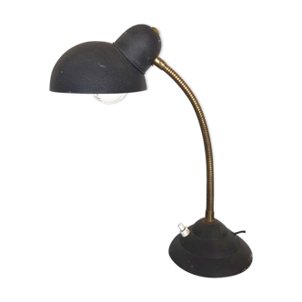 Vintage brass and grainy black shade  lamp