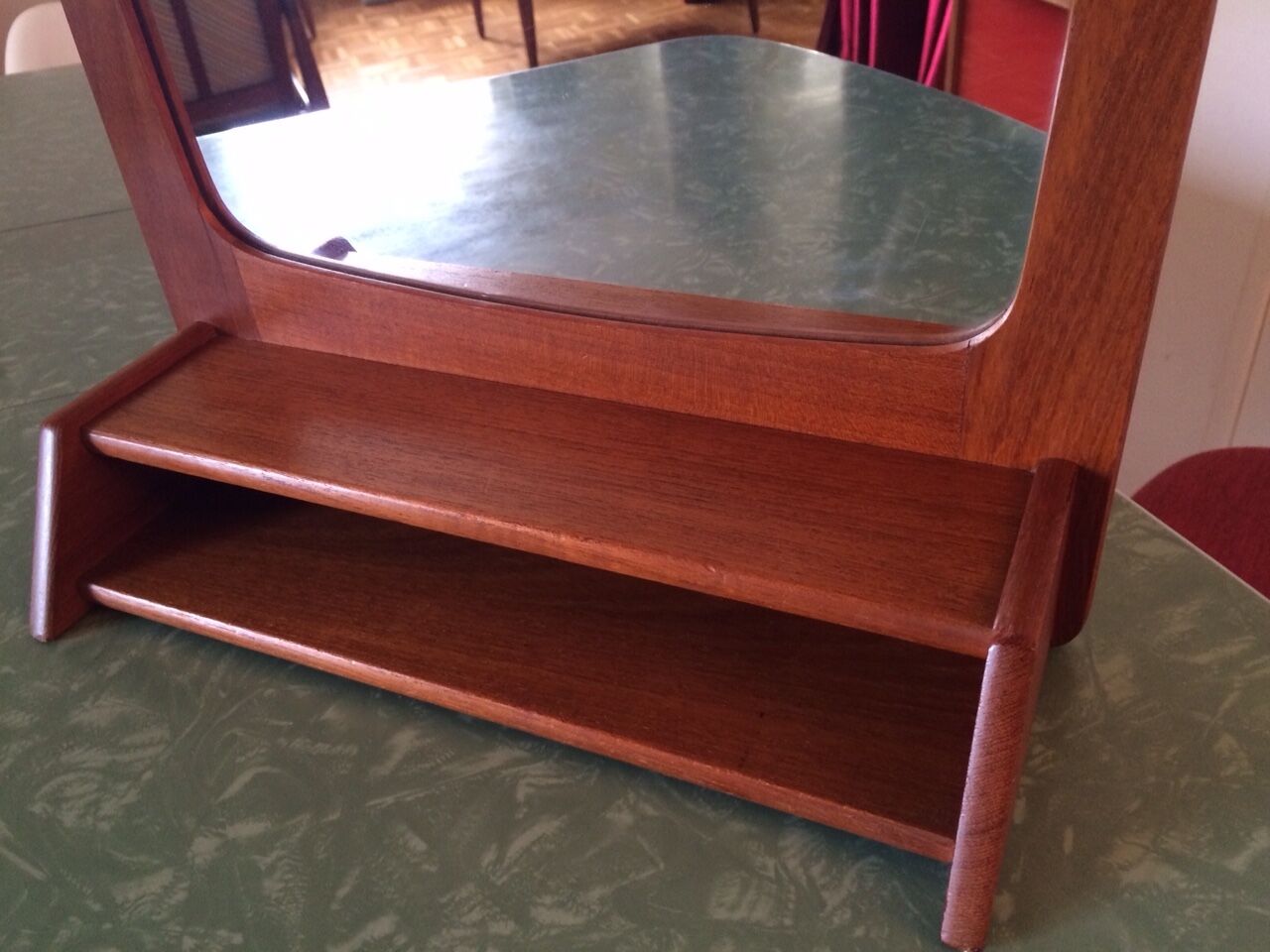 Scandinavian mirror with shelf  35x67cm