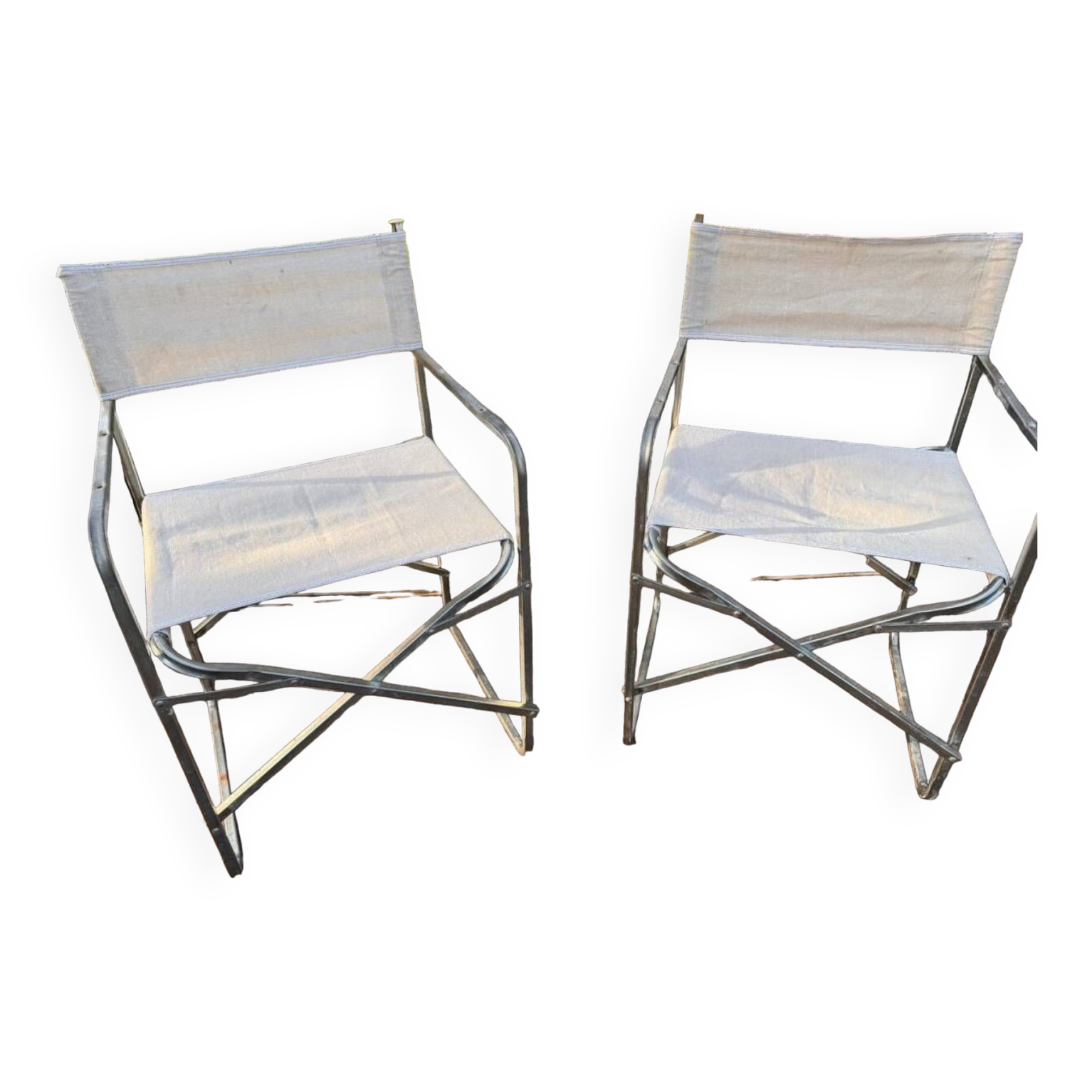 Pair of folding camping chairs