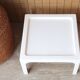 Table basse Prisunic en fibre de verre blanche, années 70