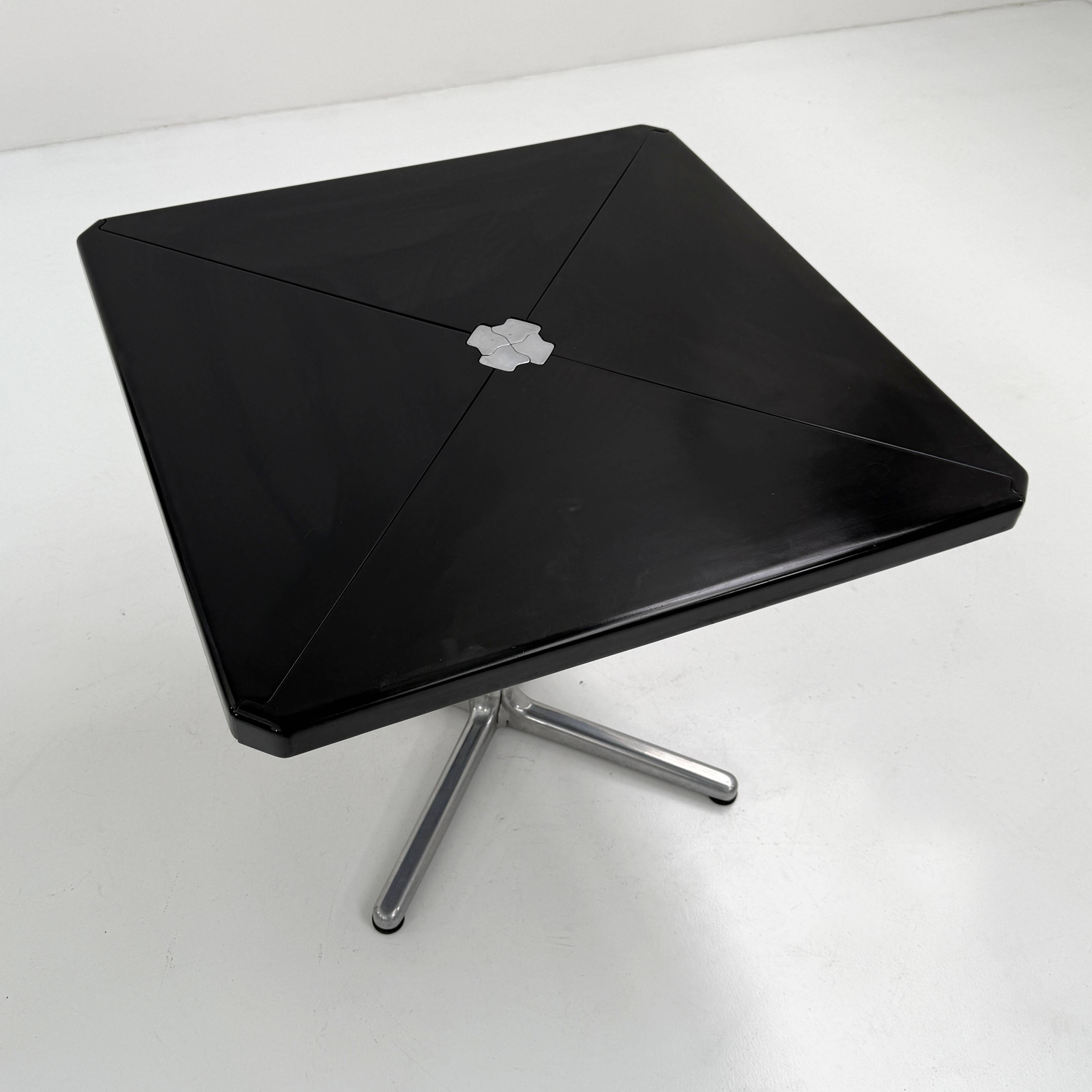 Black Plana folding table by Giancarlo Piretti for Anonima Caste