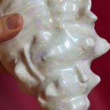 Empty cup vintage pocket shell shape conch conch shell iridescent white