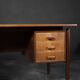 Mid-Century Danish Scandinavian Modern Teak Bilateral Desk with Drawers, 1960s