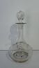 Carafe ancienne en verre soufflé émaillé, décor fleuri, esprit Legras