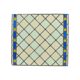 Ancien vitrail carré décoratif, attrape-soleil, 55cm