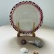 Antique hollow plate Digoin Sarreguemines Art Deco decoration in burgundy