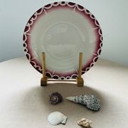 Antique hollow plate Digoin Sarreguemines Art Deco decoration in burgundy